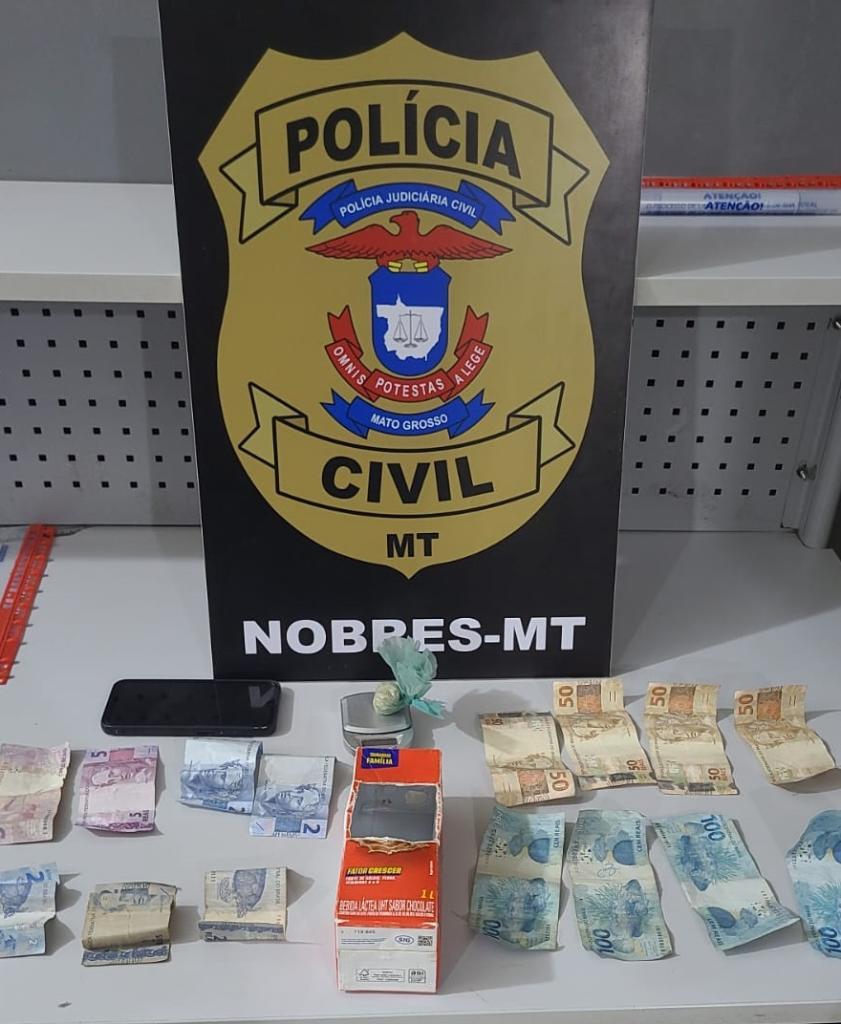 Polícia Civil desmantela ponto de tráfico em Nobres e um suspeito acaba preso - 